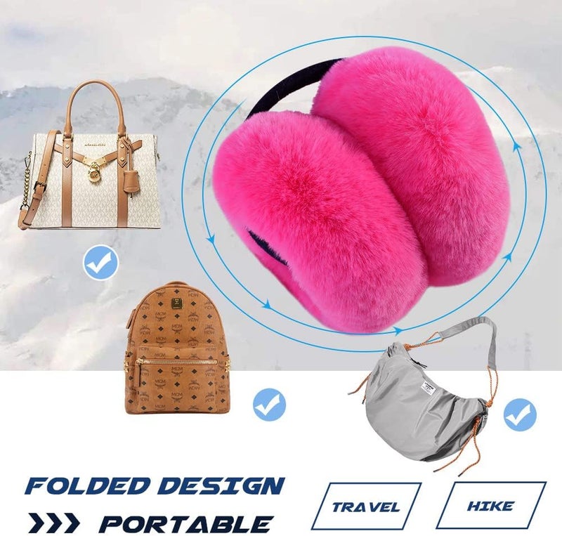 Peecabe Winter Women Earmuffs Faux Fur Girls Ear muffs Warm Unisex Kids Ear Covers Foldable Outdoor Boy Ear Warmers for Women - Image 4